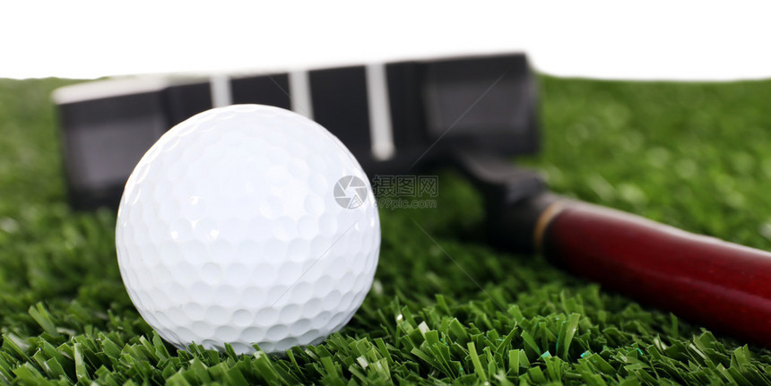 高尔夫高尔夫球在白色图片