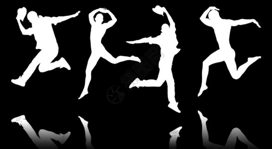 舞蹈概念中舞者的剪影图片