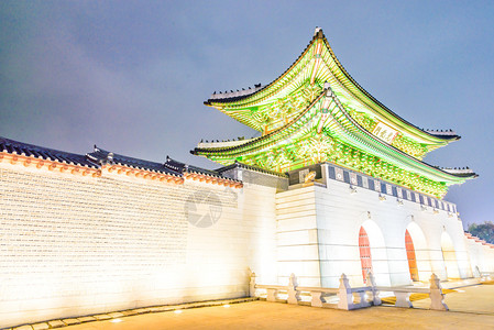 韩国首尔市景福宫的美丽建筑图片