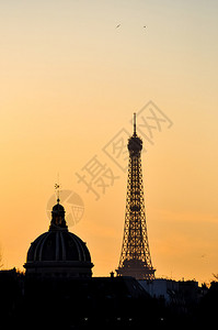 Eiffel铁塔和法国日落时日法国研究图片