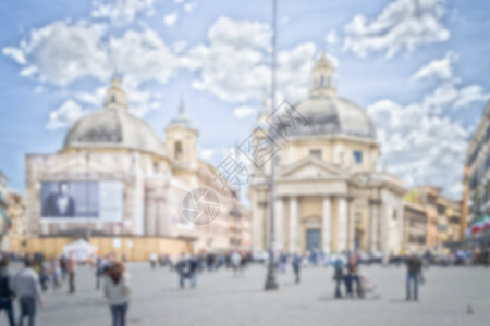 意大利罗马PiazzadelPopolo的焦点分散背景图片