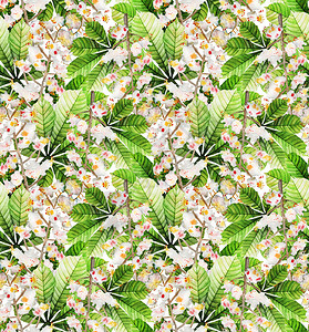 水彩栗子无缝图案花卉生态设计图片