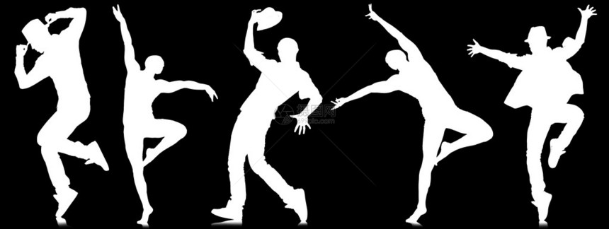舞蹈概念中舞者的剪影图片