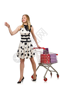 超市购物概念中的女人图片