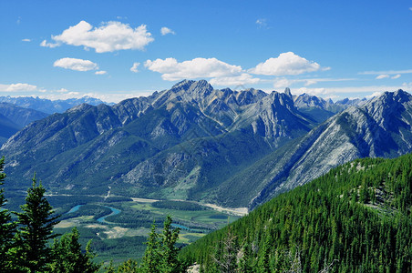 美丽的班夫Banff有许多从各个方向拍摄迷人景色的照片去远足图片