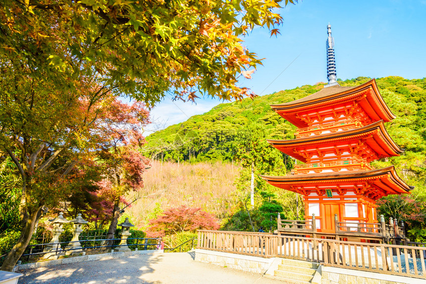 日本京都秋季的清水寺图片