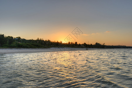 莫桑比克Vilanculos海滩在日落高清图片