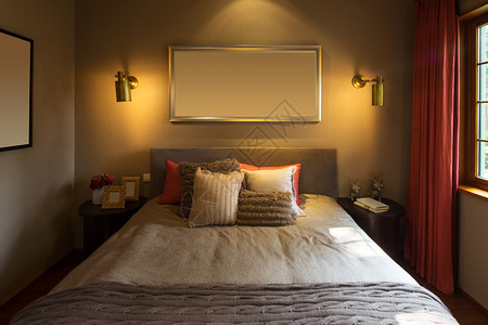 现代卧室的装饰和家具背景图片