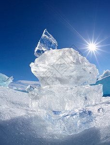 冬季贝加尔湖的冰图片