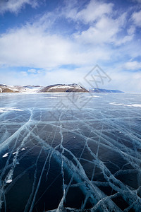 西伯利亚湖Baikal的冬季冰雪风景宽阔角度拍摄背景图片