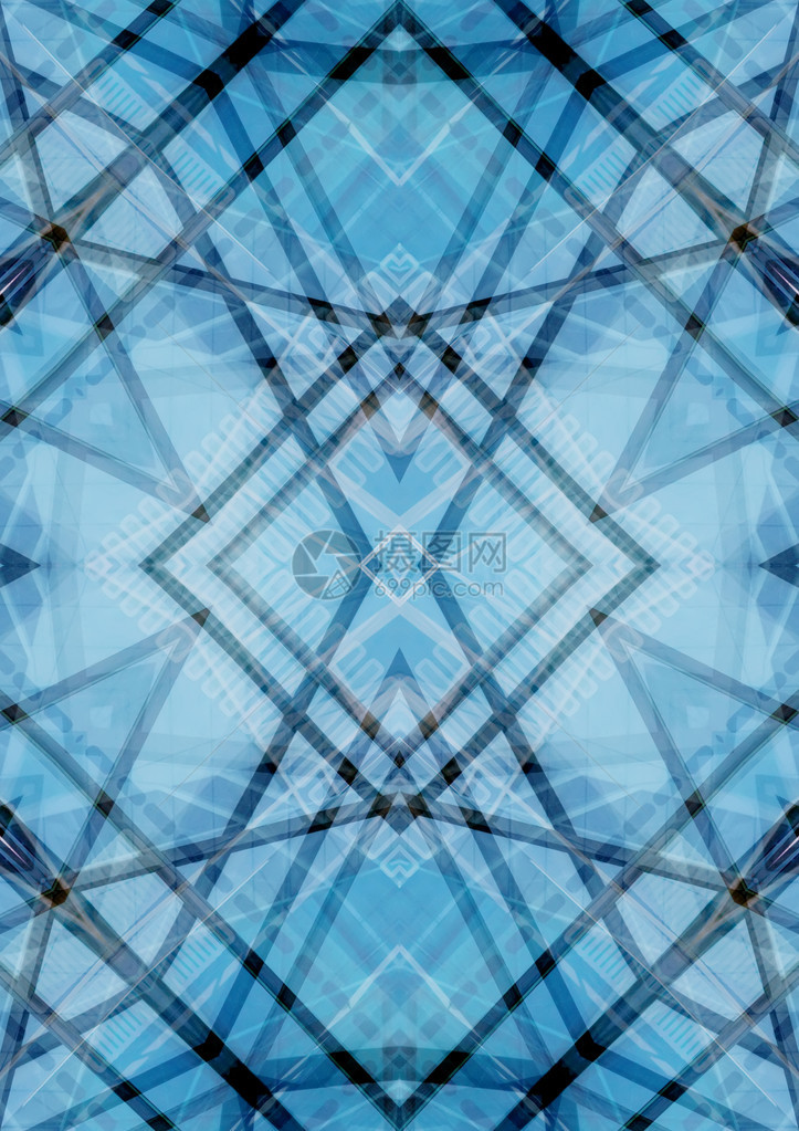 抽象的蓝色几何图案图片