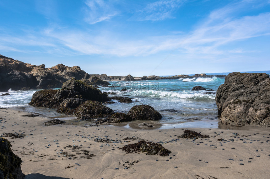 加利福尼亚州布拉格堡海岸一带沙滩图片