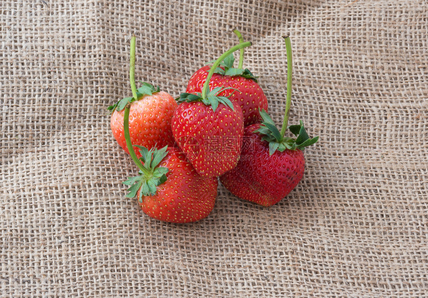 草莓在麻袋图片