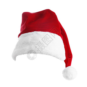 圣诞老人红帽子孤立在白色图片