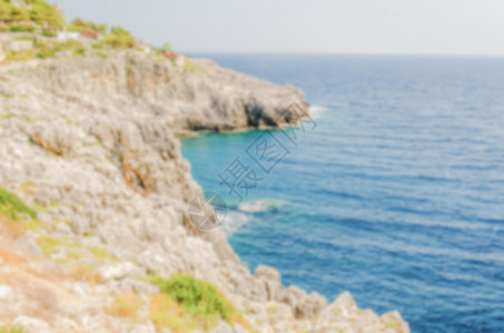 意大利普亚Ciolo桥风景海的散焦背景为散景效果故意图片