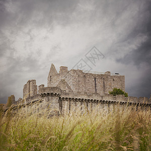 克雷格米勒Craigmillar城堡被毁的画面背景
