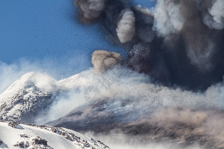 火山埃特纳火山喷发卡塔尼亚背景图片