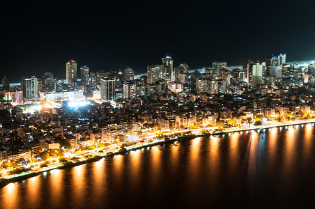 Copacabana海滩晚上在巴图片