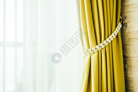 室内卧室内装饰窗帘的美丽奢华豪窗帘图片