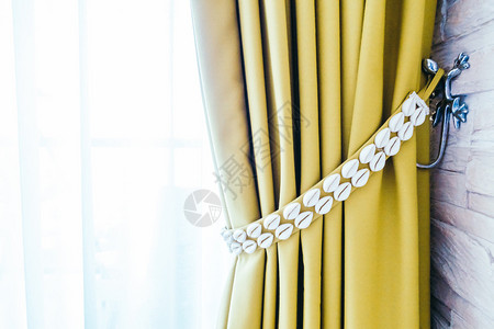 室内卧室内装饰窗帘的美丽奢华豪窗帘图片