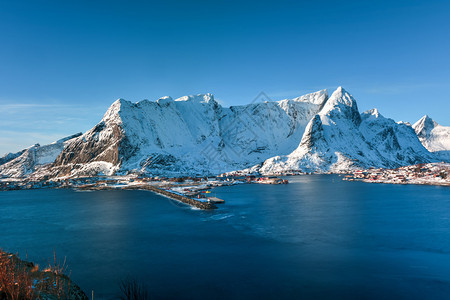 在挪威洛福滕群岛里纳的奥伦图片