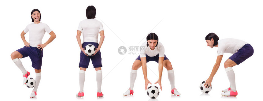 年轻男足球运动员在图片