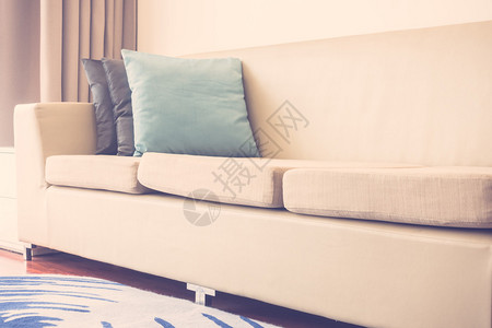 室内客厅沙发装饰的漂亮豪华枕头图片