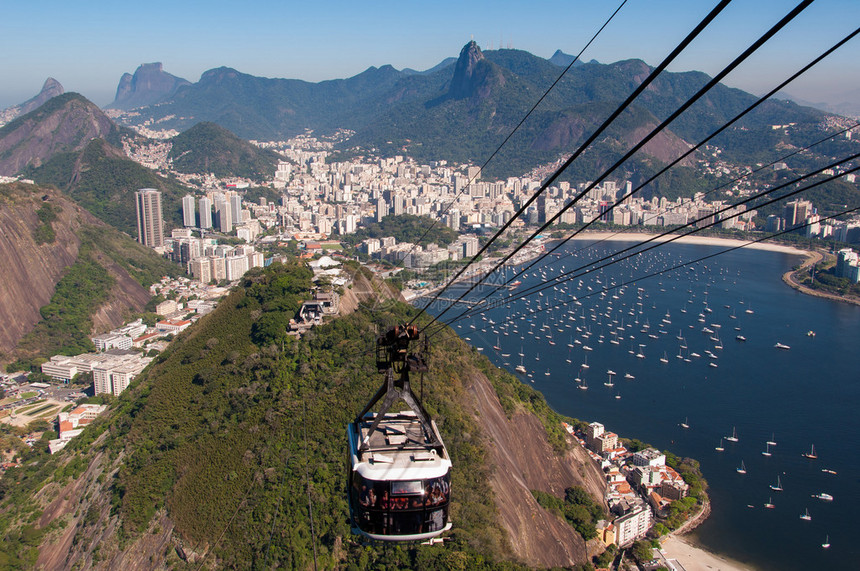 乘坐缆车前往巴西里约热内卢图片