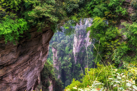 湖南第一师范袁家界公园天下第一桥两山一之桥背景