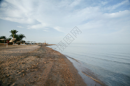 红海滨埃及沙滩蓝色海洋水和ElGounaHurghada埃及非洲图片