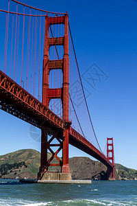 金门桥附近旧金山加州金门大桥在阳光明媚的早晨从福特Point图片