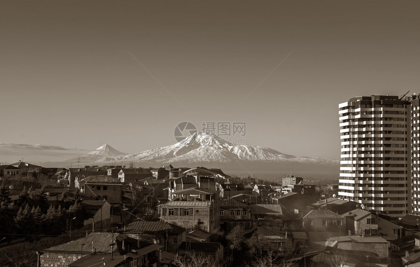 与阿拉特山相遇的埃里温照片亚美尼亚图片