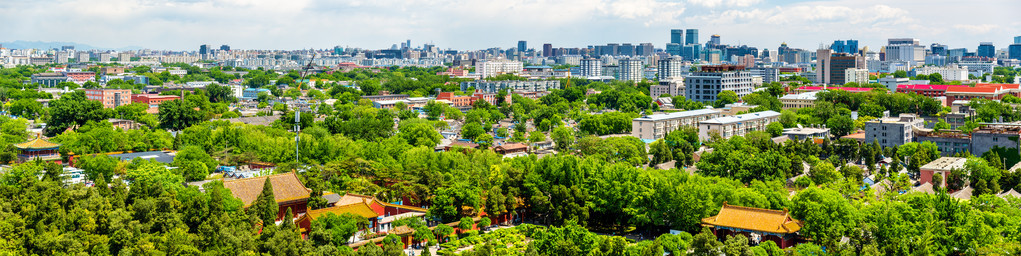 从景山公园看北京的城市景观图片