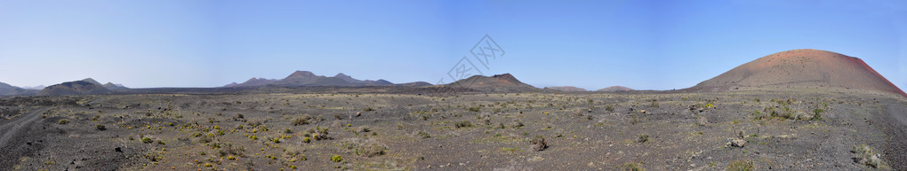 对西班牙火山岛兰萨罗特岛的荒地熔图片