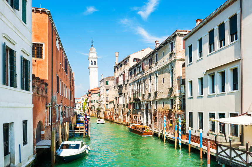 意大利威尼斯古老建筑的风景运河图片
