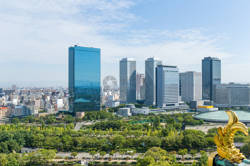 日本大阪的天际线景观图片