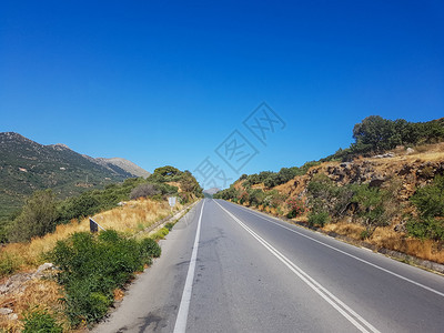 希腊的道路汽车的景色图片