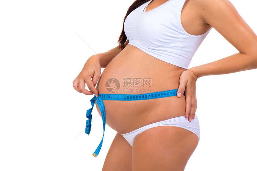 怀孕紧闭孕妇肚子测量腹部测图片