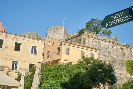 希腊科孚岛的新堡垒背景图片
