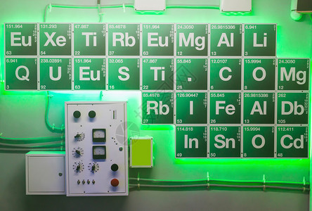 化学实验室的绿色周期表图片
