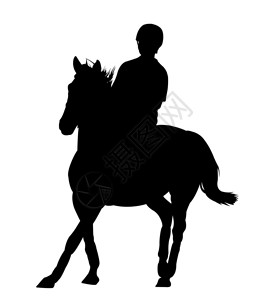 白色背景孤立的一匹马骑背景图片
