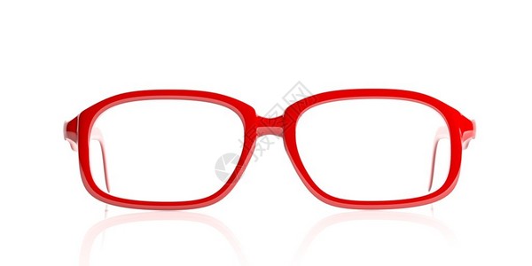 3d渲染白色背景上的红色眼镜背景图片
