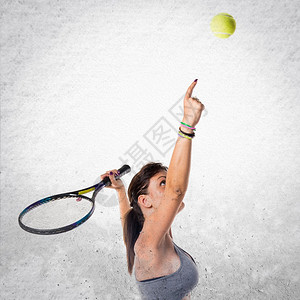 打网球的漂亮女人图片