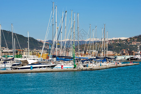 Spezia港口的游艇和游艇图片