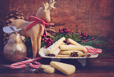 圣诞节日传统短面包饼干图片
