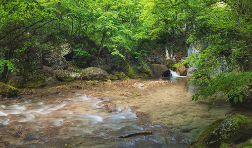 夏天峡谷的河水美丽的图片