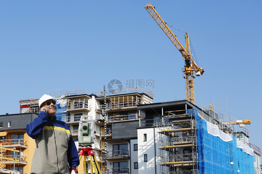 具有测量仪器建筑和工程业的测图片