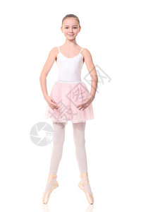 小女孩打扮成一名芭蕾舞演员图片