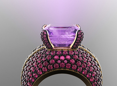 带宝石的戒指3D渲染图片
