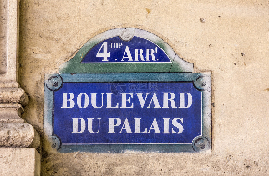 巴黎巴黎大道巴黎老街牌图片